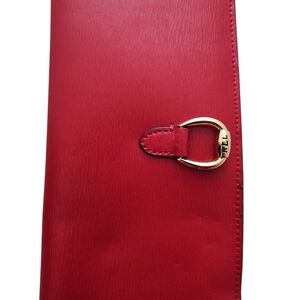 Lauren Ralph Lauren Red Wallet with Gold Accent